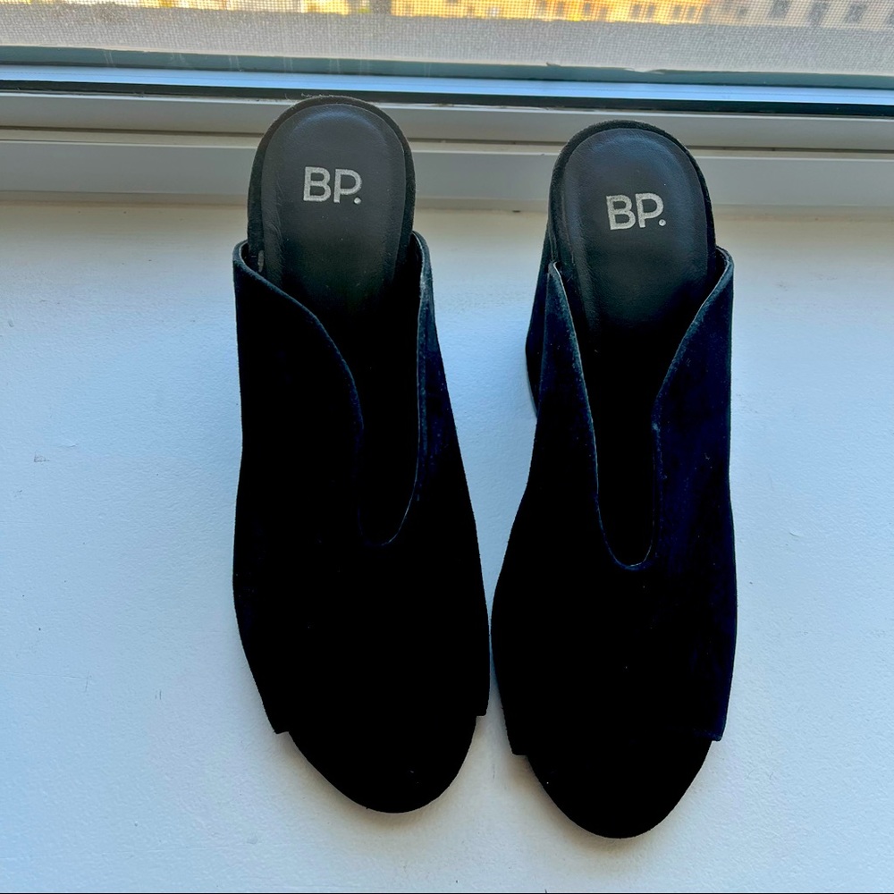 BP Black Block Heel Mules Size 8.5